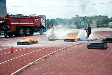 Image showing Fire relay race