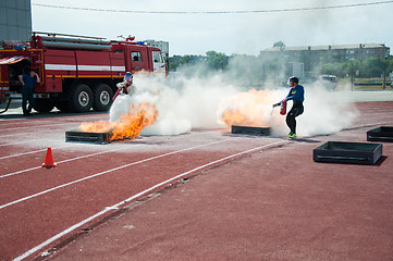 Image showing Fire relay race