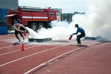 Image showing Fire relay race