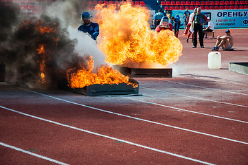 Image showing Fire relay race