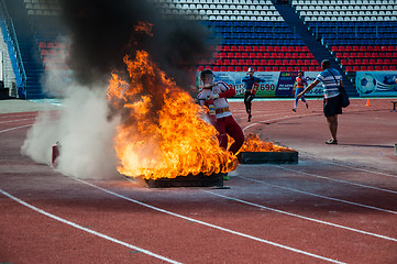 Image showing Fire relay race