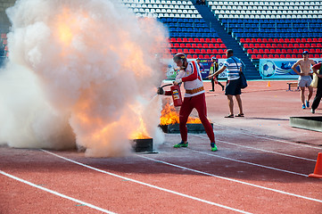 Image showing Fire relay race