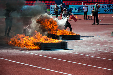 Image showing Fire relay race