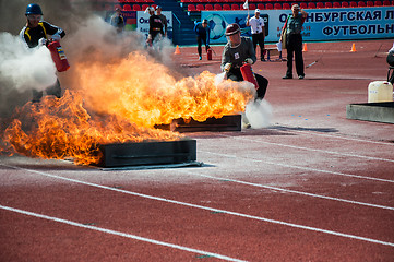 Image showing Fire relay race