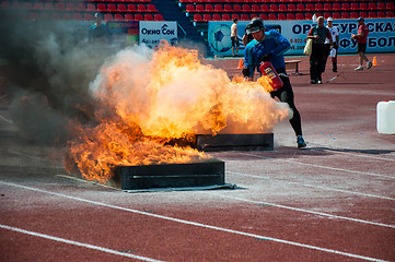 Image showing Fire relay race