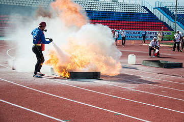 Image showing Fire relay race