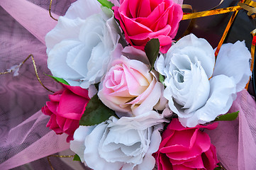 Image showing Wedding car decoration