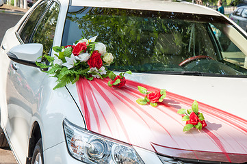 Image showing Wedding car decoration