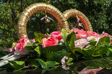 Image showing Wedding car decoration