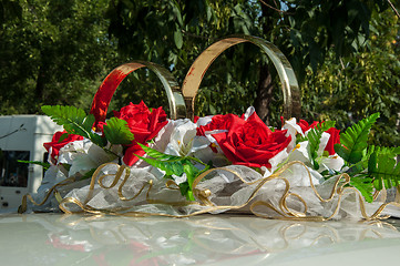 Image showing Wedding car decoration