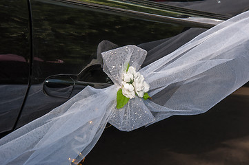 Image showing Wedding car decoration