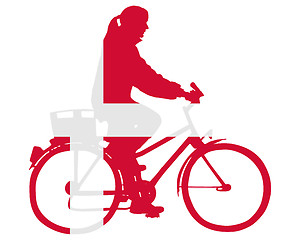 Image showing Danish woman on bike