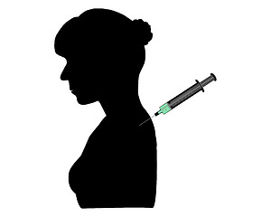 Image showing Illustration about a woman who gets an immunization 