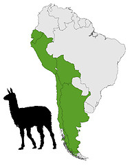 Image showing Llama range map