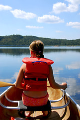 Image showing Child in canoe