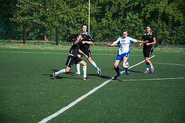 Image showing The girls play soccer