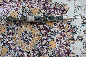 Image showing Dagger Damascus Steel on the carpet