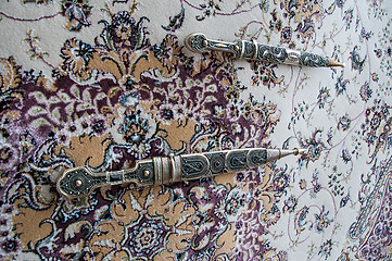 Image showing Dagger Damascus Steel on the carpet