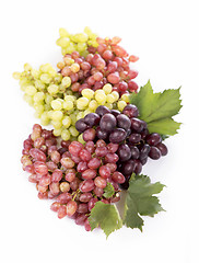 Image showing Grape cluster with leaves isolated