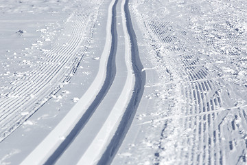 Image showing Cross-country skiing trail