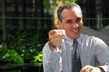 Image showing Businessman pointing