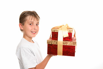 Image showing Bringing gifts at Christmas