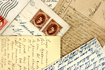 Image showing Postcards and arabic stamps