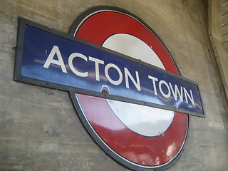 Image showing London tube station sign