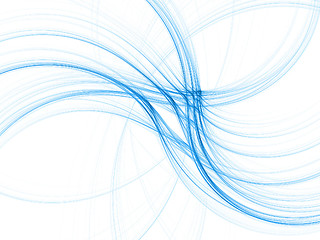 Image showing Blue fractal waves 3D