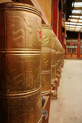 Image showing Tibetan prayer wheels