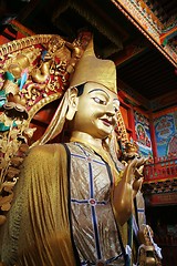 Image showing Buddhist statue in a Tibetan temple in China