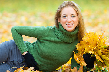 Image showing young woman in the park