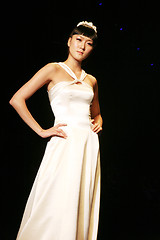 Image showing Wedding dress model walking the catwalk at Seoul Collection (Fas