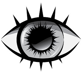 Image showing Vector black and white illustration. The human eye