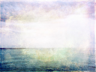 Image showing Sea, sky and light grunge image