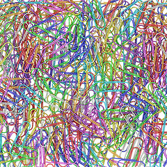Image showing Colorful paper clips on white background