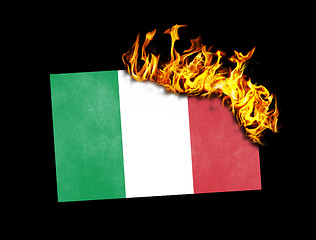 Image showing Flag burning - Italy