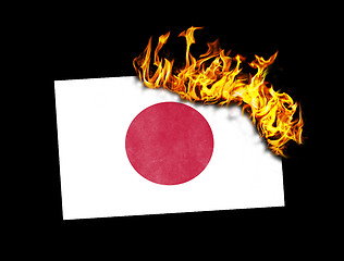 Image showing Flag burning - Japan