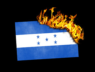 Image showing Flag burning - Honduras