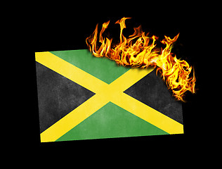 Image showing Flag burning - Jamaica