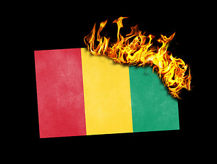 Image showing Flag burning - Guinea