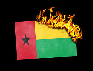 Image showing Flag burning - Guinea Bissau