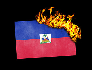 Image showing Flag burning - Haiti