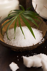 Image showing coco bath. coconut with sea salt 