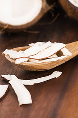 Image showing Close up of sliced coconut