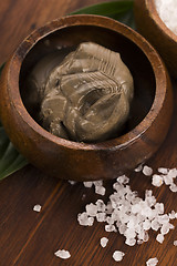 Image showing Dead Sea mud and salt in a bowl