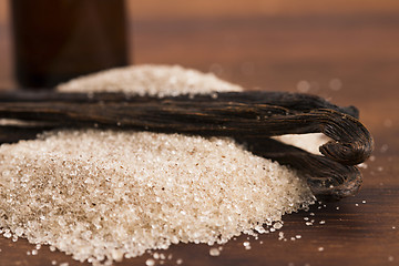 Image showing vanilla sugar and vanilla beans