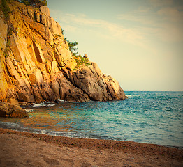 Image showing Tossa de Mar, Catalonia, Spain, 06.17.2013, a small beach near C