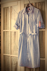 Image showing cotton summer dress on a hanger