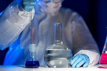 Image showing close up of scientist making test in lab